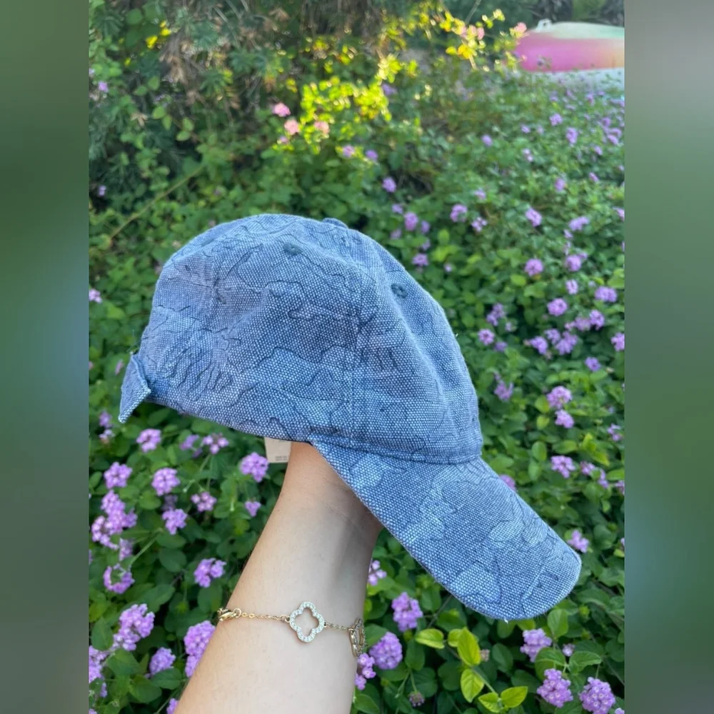NWT Anthropologie Blue Camo Baseball Cap - Picture 2 of 8